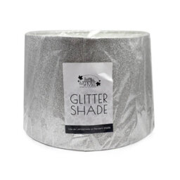 Glitter Lamp Shade 29Cm X 20Cm Silver Colour - thumbnail 2