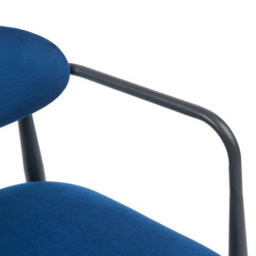Liam Set Of 2 Dark Navy Velvet Dining Chairs With Black Metal Frame - thumbnail 5