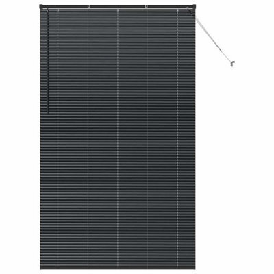 Berkfield Modern Window Blind With Curtains Manual Black Aluminium