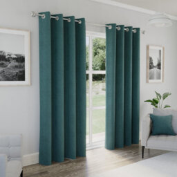 Enhanced Living Austin 100% Blackout, Thermal Teal Curtains With Eyelet Header (Pair) - 90X72 Inch (229X183Cm) - thumbnail 2