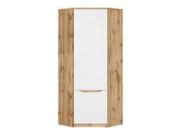Arte Nuis 78X78 Cm Corner Wardrobe With White Gloss And Oak Wotan Finish - thumbnail 3