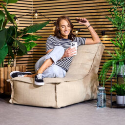 icon Dolce Large Beanbag Outdoor Woven Natural Beige - thumbnail 2