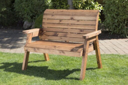 Charles Taylor Trading Traditional Two Seater Bench Boxed, Wooden Garden Seat W118 X D74 X H98  - Flat Packed - thumbnail 2