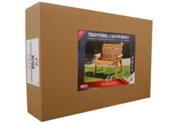 Charles Taylor Trading Traditional Two Seater Bench Boxed, Wooden Garden Seat W118 X D74 X H98  - Flat Packed - thumbnail 4