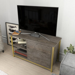 Decorotika Muskegon Tv Stand Tv Unit For Tv's Up To 63 Inch Gold Wenge - thumbnail 3
