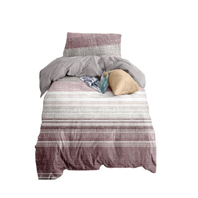 Neel Blue Single Printed Duvet Cover Matching Pillow Case - Pink - image 1