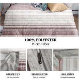 Neel Blue Single Printed Duvet Cover Matching Pillow Case - Pink - thumbnail 7