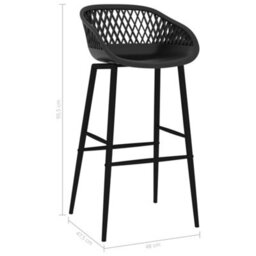 Vidaxl Bar Chairs 2 Pcs Black Bar Chairs - thumbnail 7