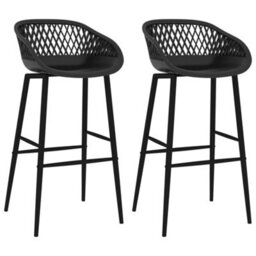 Vidaxl Bar Chairs 2 Pcs Black Bar Chairs