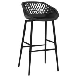 Vidaxl Bar Chairs 2 Pcs Black Bar Chairs - thumbnail 2