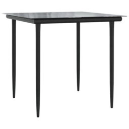 Berkfield 5 Piece Garden Dining Set Black Poly Rattan - thumbnail 7