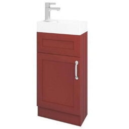 Belofay 400mm Bathroom Vanity Units With Basin With White Ceramic Bathroom Sink Soft Close Hinges & 1 Tap Hole (Crawley Terracota) - thumbnail 1
