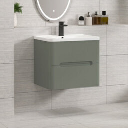 Royal Bathrooms Venice 600mm Matt Nocturne Black Floor Standing Vanity Unit 2 Door With Ceramic Basin - thumbnail 5