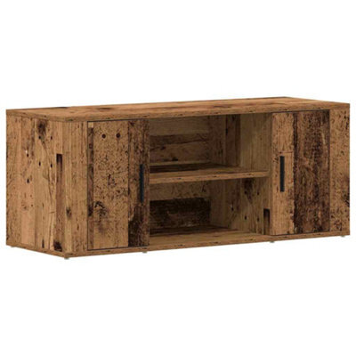 Berkfield Modern Tv Cabinet Old Wood 100X35X40 Cm Engineered Wood - image 1