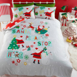 Bedlam Santa Please Stop Here Glow In The Dark Duvet Cover Set - thumbnail 1