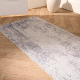 OHS Abstract Rug Washable Carpet Living Room Bedroom Mat, Charcoal - 66 X 200Cm - thumbnail 3