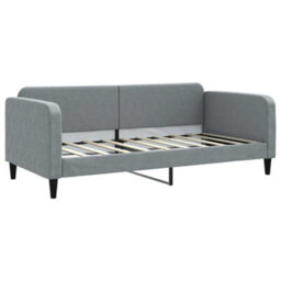 Berkfield Daybed With Trundle And Drawers Light Grey 90X190 Cm Fabric - thumbnail 6