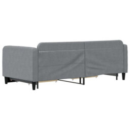 Berkfield Daybed With Trundle And Drawers Light Grey 90X190 Cm Fabric - thumbnail 5