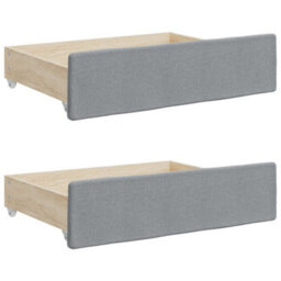 Berkfield Daybed With Trundle And Drawers Light Grey 90X190 Cm Fabric - thumbnail 9