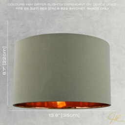 Happy Homewares Olive Green Cotton 14 Table/pendant Lampshade With Shiny Copper Inner - thumbnail 5