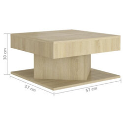Vidaxl Coffee Table Sonoma Oak 57X57X30 Cm Engineered Wood Coffee Tables - thumbnail 3