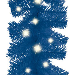 Berkfield Christmas Garland With Led Lights 10 M Blue - thumbnail 4