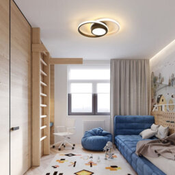Pheashine Black White Aluminium Led Flush Mount Ceiling Light 40W Stepless Dimmable 3000 6500K Remote For Living Room, Kitchen - thumbnail 6