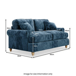 Alfie Navy Blue 2 Seater Sofa For Living Room - Fully Assembled By Roseland Furniture - thumbnail 7