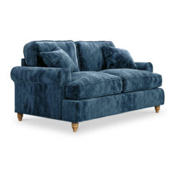 Alfie Navy Blue 2 Seater Sofa For Living Room - Fully Assembled By Roseland Furniture - thumbnail 3
