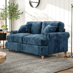 Alfie Navy Blue 2 Seater Sofa For Living Room - Fully Assembled By Roseland Furniture - thumbnail 2