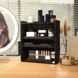 Homcom 4-Tier Desktop Organiser With Cable Management For Stationery Dark Brown - thumbnail 7