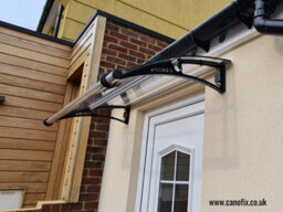Canofix UK Canofix Door Canopy Pc 1200 Width X 650 Projection (Black Bracket - Clear Sheet) - thumbnail 8