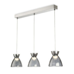 Luminosa Lighting Luminosa Royale 3 Light Bar Chrome With Smoked Decorative Glass 3Xled 406Lm 3000K