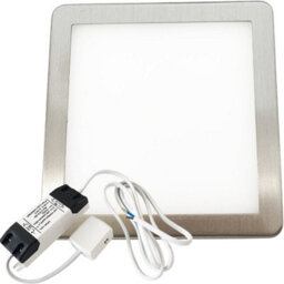 Brushed Nickel Ultra-Slim Square Under Cabinet Kitchen Led Light Kit With Driver - Natural White Glow - thumbnail 1