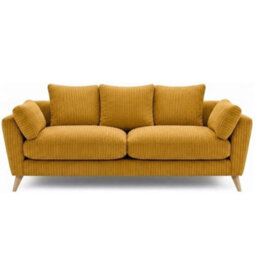 BlissFurniture Ltd Bliss Furniture Harlow Jumbo Cord 2 Seater Sofa, Modern Tailored Design , Suitable For Cozy Lounge In Mustard