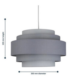 Modern Easy Fit Ceiling Light Shade 5 Tier Ombre Grey Pendant Lighting - thumbnail 2