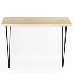 Toolty Rustic Handmade Console Table, Wall Mounted, 110Cm X 22.5Cm , Primed, 101.5Cm Legs, Handcrafted Vintage Style - thumbnail 3
