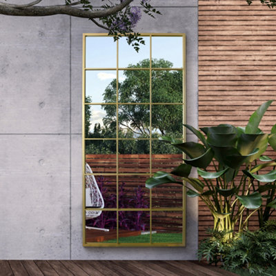 "Mirroroutlet The Genestra Gold Modern Window Garden Wall Mirror 69"" X 33"" 174Cm X 85Cm" - image 1