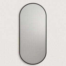 Jōbū Jobu Home - Emi, Large Full Length Black Metal Runway Oval Mirror - 180Cm X 80Cm - thumbnail 2