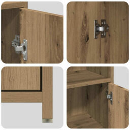 Berkfield 3 Piece Bathroom Furniture Set Artisan Oak Engineered Wood - thumbnail 9