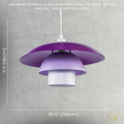 Happy Homewares Modern Designer Purple And Lilac Lavender Metal Pendant Lighting Shade - thumbnail 7