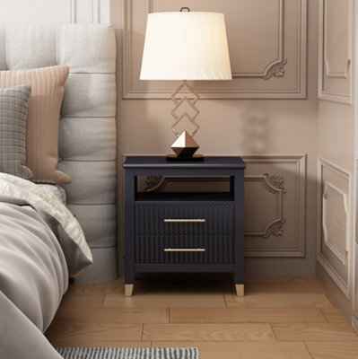 Cabinet Bits Biasi 2 Drawer Charcoal Bedside Table - image 1