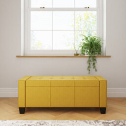 Gfw Verona Fabric Storage Ottoman Bench Mustard - thumbnail 3