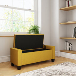 Gfw Verona Fabric Storage Ottoman Bench Mustard - thumbnail 2