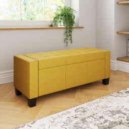 Gfw Verona Fabric Storage Ottoman Bench Mustard - thumbnail 4