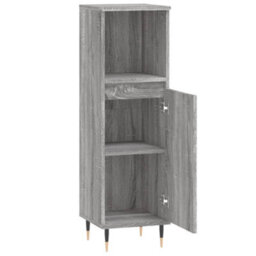 Berkfield Bathroom Cabinet Grey Sonoma 30X30X100 Cm Engineered Wood - thumbnail 6