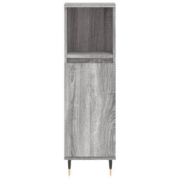 Berkfield Bathroom Cabinet Grey Sonoma 30X30X100 Cm Engineered Wood - thumbnail 5