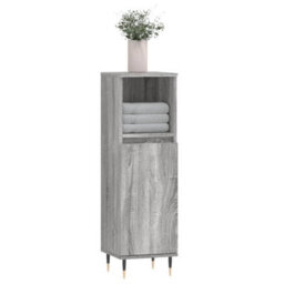 Berkfield Bathroom Cabinet Grey Sonoma 30X30X100 Cm Engineered Wood - thumbnail 3