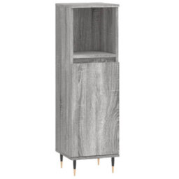 Berkfield Bathroom Cabinet Grey Sonoma 30X30X100 Cm Engineered Wood - thumbnail 2