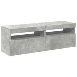 Vidaxl Tv Cabinets With Led Lights 2 Pcs Concrete Grey 60X35X40 Cm - thumbnail 8